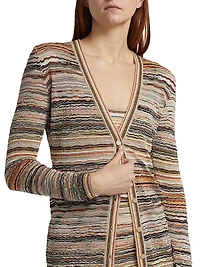Metallic Relaxed-Fit Cardigan