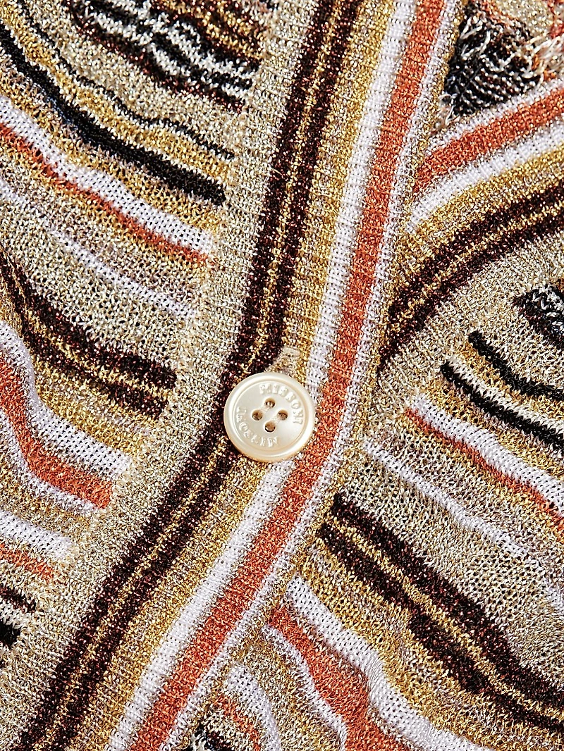 Metallic Relaxed-Fit Cardigan