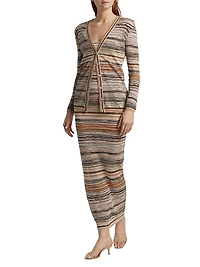 Metallic Relaxed-Fit Cardigan