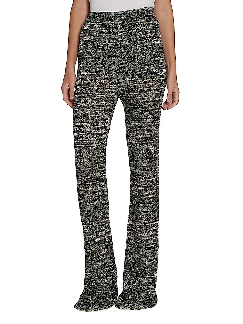 Space-Dyed Sequined Trousers