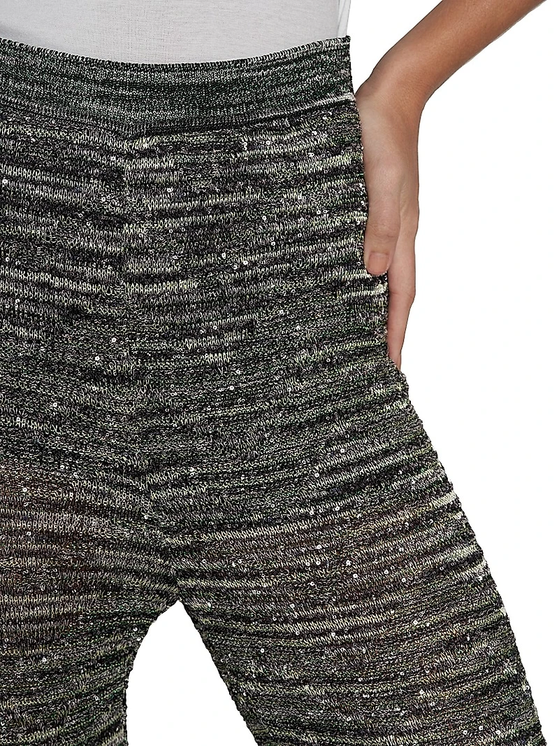 Space-Dyed Sequined Trousers