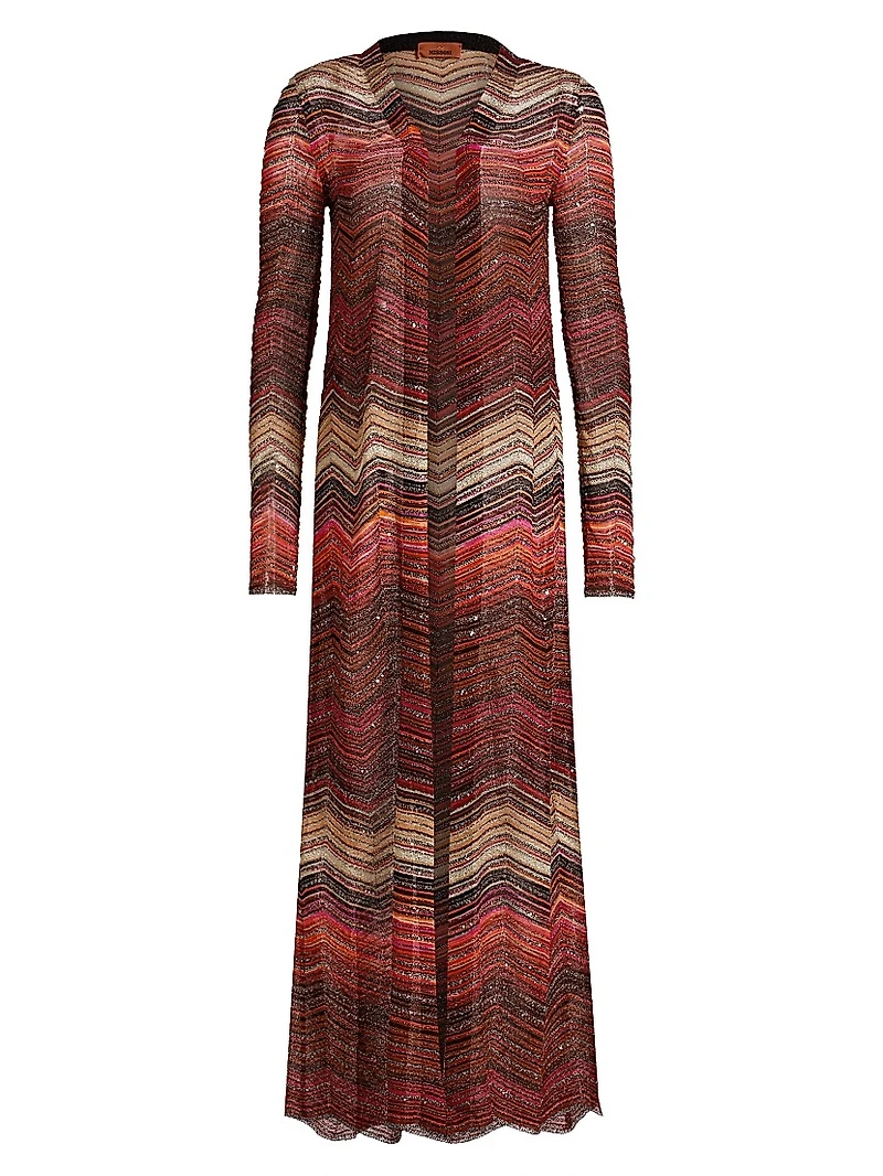 Zig Zag Metallic Duster Cardigan