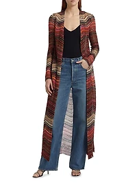 Zig Zag Metallic Duster Cardigan