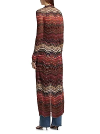 Zig Zag Metallic Duster Cardigan