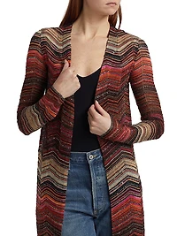 Zig Zag Metallic Duster Cardigan