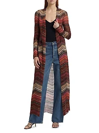Zig Zag Metallic Duster Cardigan