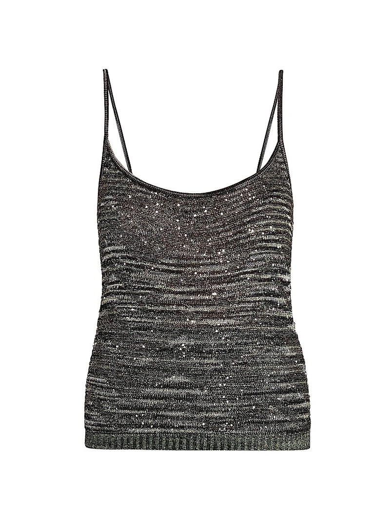 Metallic Knit Scoopneck Tank