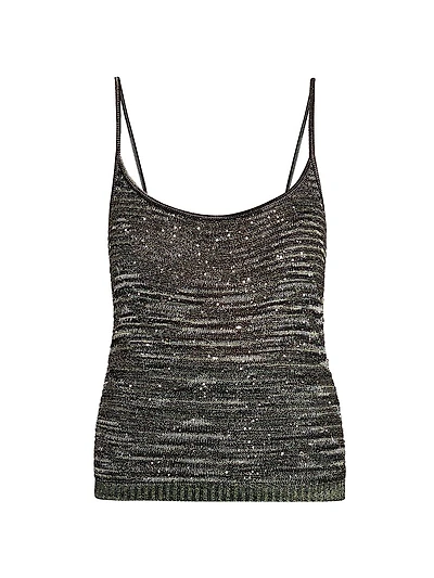 Metallic Knit Scoopneck Tank