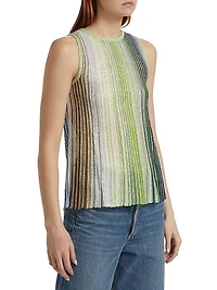 Metallic Rib-Knit Stripe Top