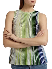 Metallic Rib-Knit Stripe Top