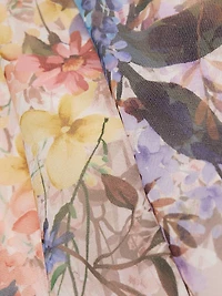 Chiffon Floral Tie-Waist Gown