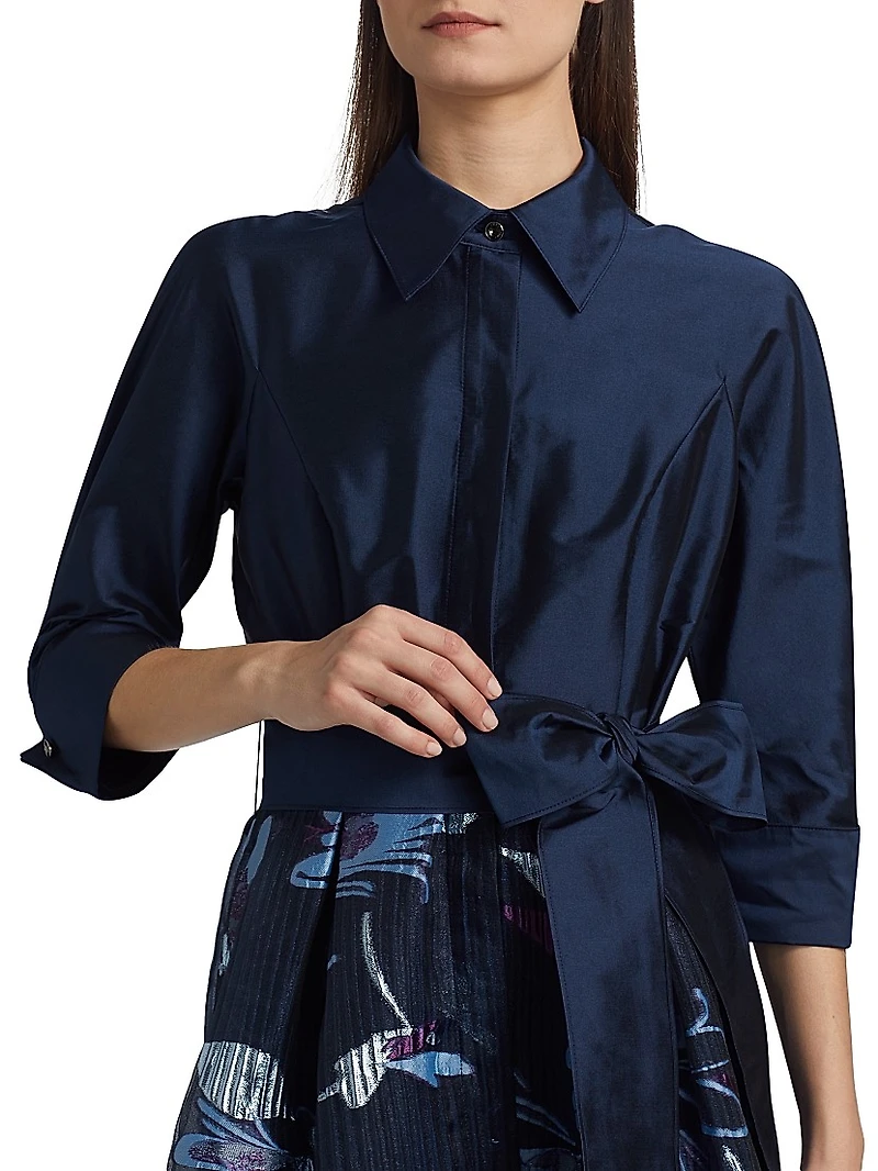 Taffeta Floral Organza Gown