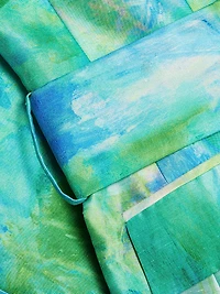 Abstract Leaf Jacquard Cocktail Dress