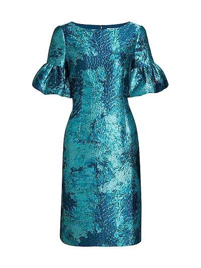 Floral Jacquard Cocktail Dress
