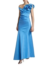 Off-The-Shoulder 3D Flower Gown