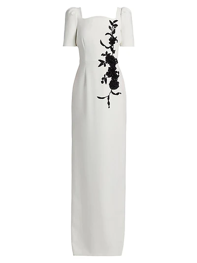 Floral Appliqué Gown