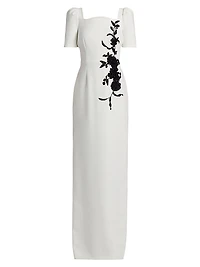 Floral Appliqué Gown