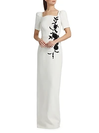 Floral Appliqué Gown