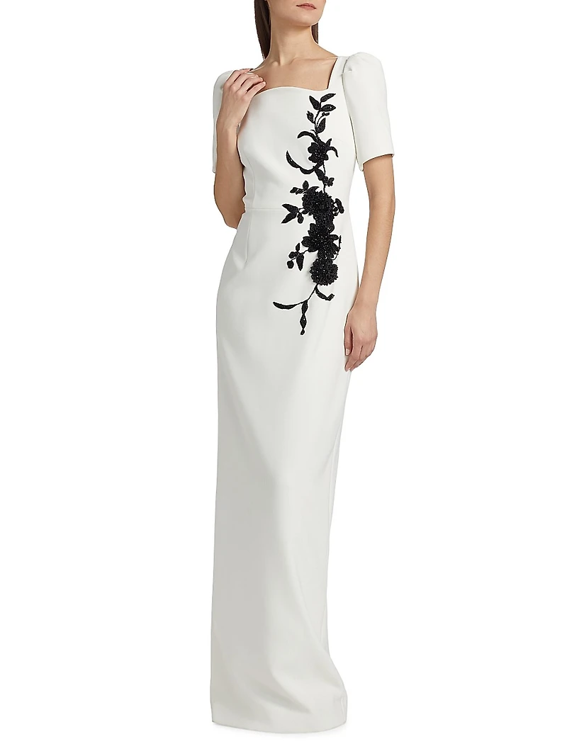 Floral Appliqué Gown