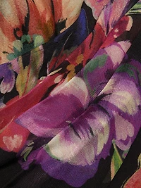 Floral Silk Chiffon Gown