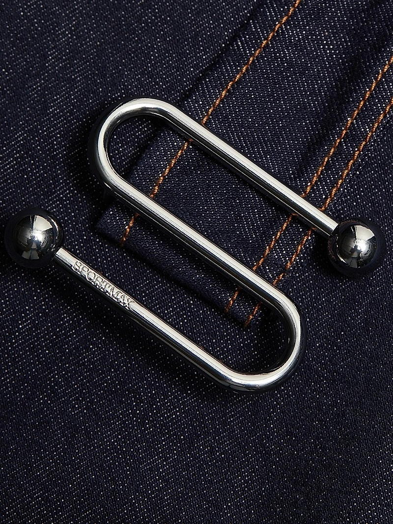 Blanc Cotton High-Rise Straight-Leg Pants