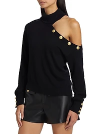 Brixie One-Shoulder Turtleneck Sweater