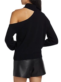 Brixie One-Shoulder Turtleneck Sweater