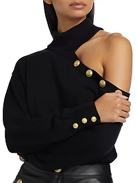 Brixie One-Shoulder Turtleneck Sweater