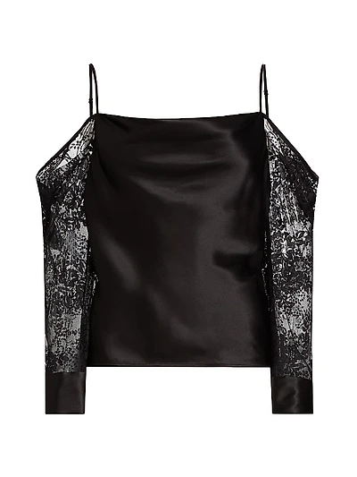 Zion Silk-Lace Off-The-Shoulder Top