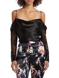 Zion Silk-Lace Off-The-Shoulder Top