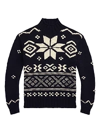 Snowflake Wool Turtleneck Sweater