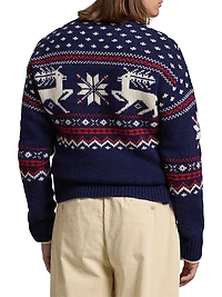 Deer-Jacquard Wool Sweater
