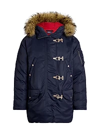 Flight Twill Hooded Down Coat