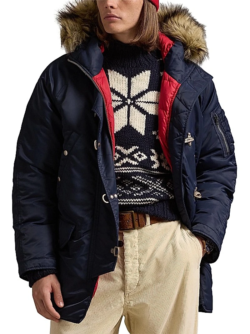 Flight Twill Hooded Down Coat