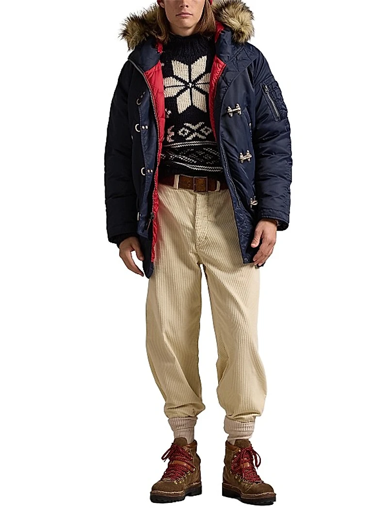 Flight Twill Hooded Down Coat