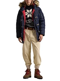 Flight Twill Hooded Down Coat