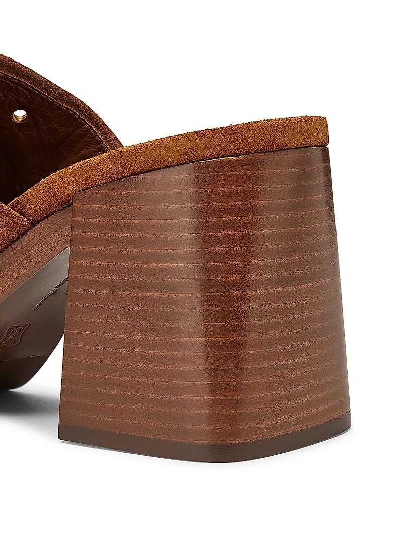 Velour 80MM Grommeted Suede Mules