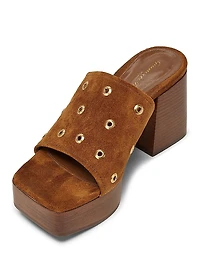 Velour 80MM Grommeted Suede Mules