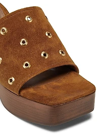 Velour 80MM Grommeted Suede Mules