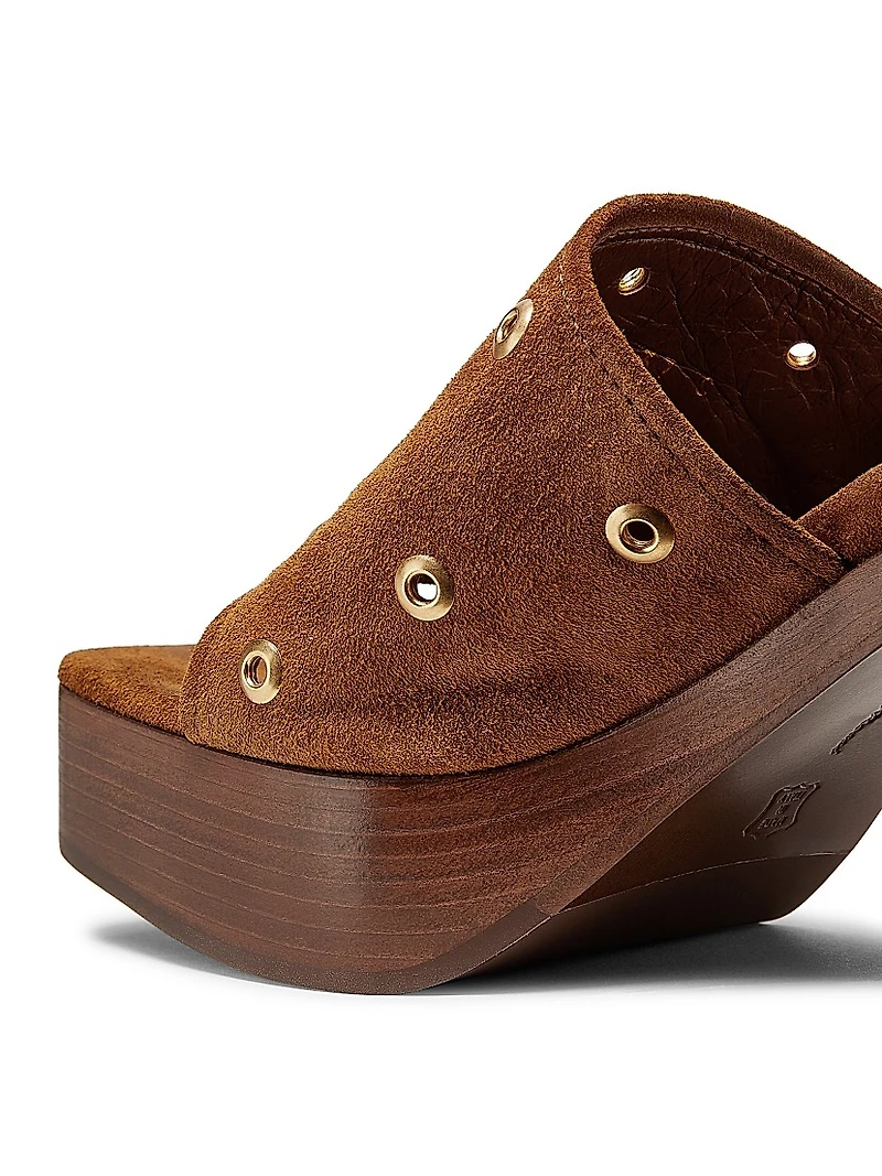 Velour 80MM Grommeted Suede Mules