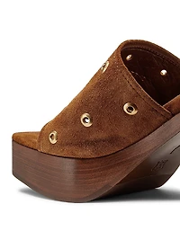 Velour 80MM Grommeted Suede Mules