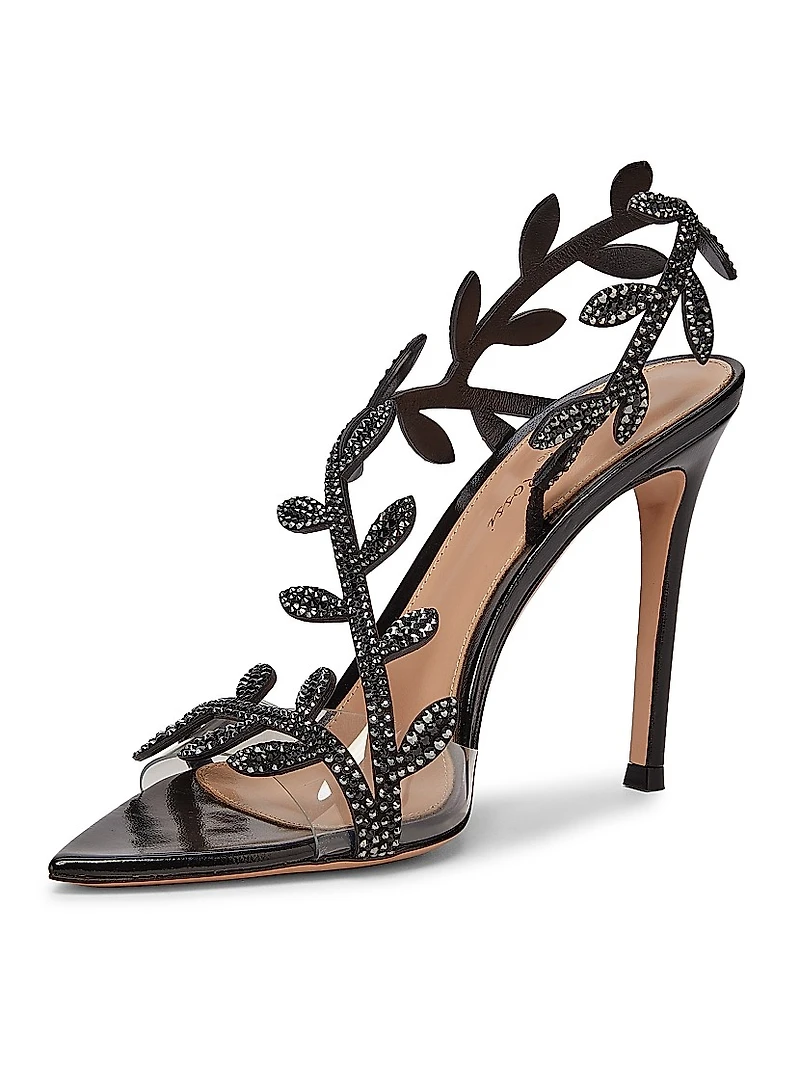 Crystal Flavia 105MM Leather Sandals