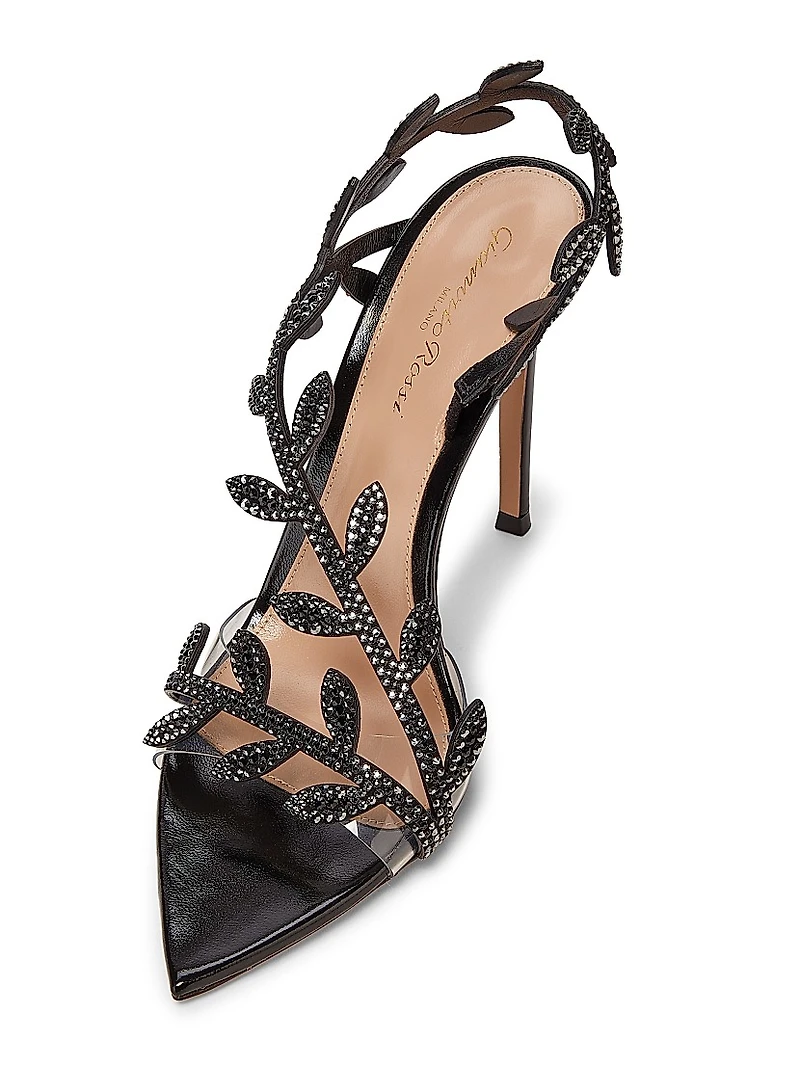 Crystal Flavia 105MM Leather Sandals