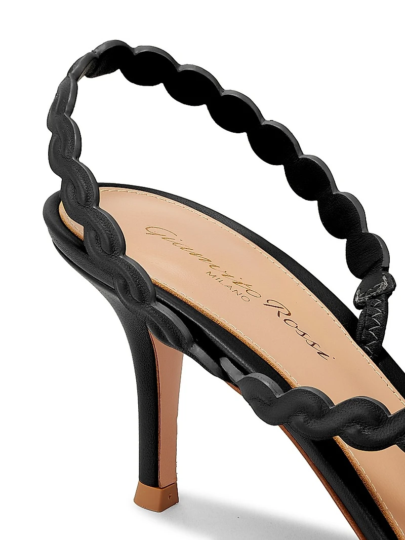 G32516 Nappa 70MM Leather Slingback Sandals