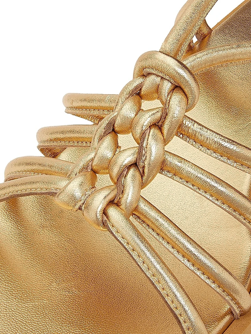 Hebe Metallic Leather Platform Sandals