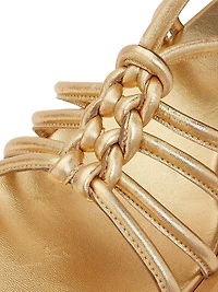 Hebe Metallic Leather Platform Sandals