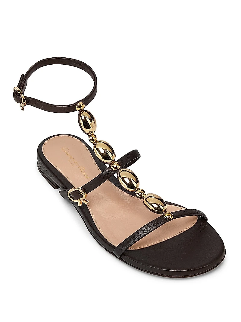 Embellished Leather Sandals