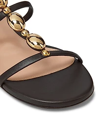Embellished Leather Sandals