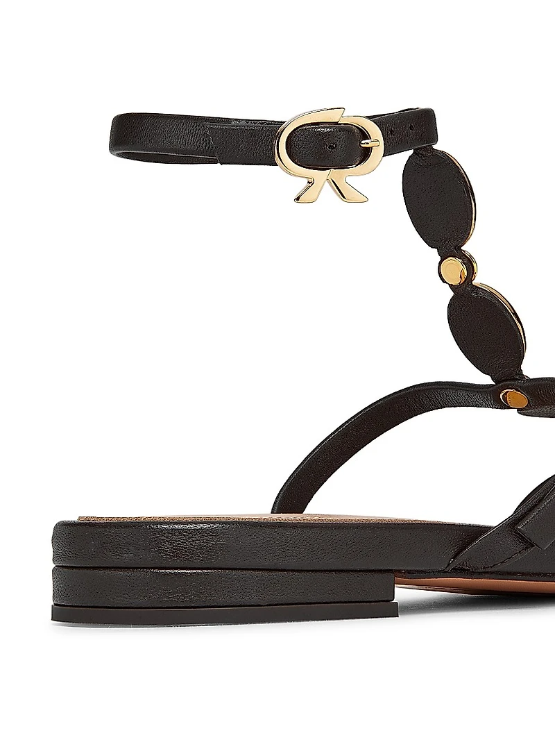 Embellished Leather Sandals