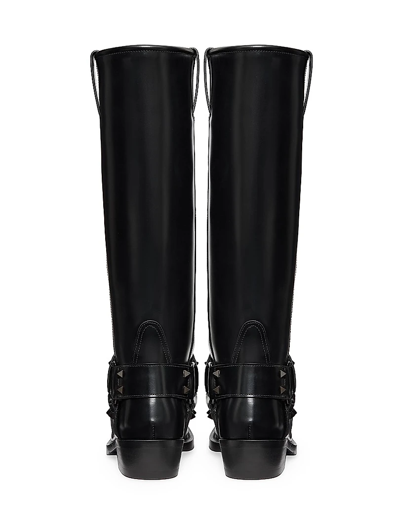 Rockstud 40MM Calfskin Biker Boots